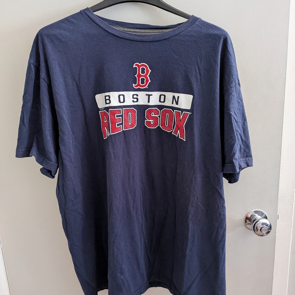 Boston Red Sox 2XL Men's Navy Blue T-Shirt Baseball Spring Summer Gym ActiveWear